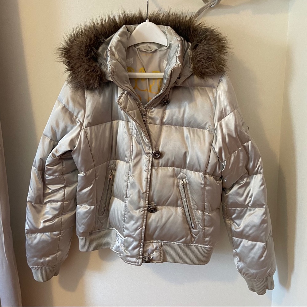 GAP Silver Puffer Jacket